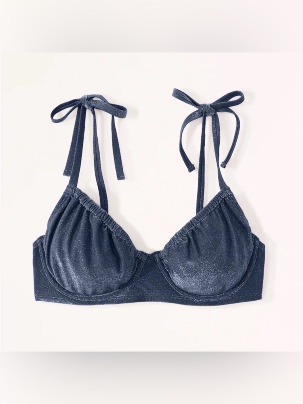 Abercrombie & Fitch Shimmer
Tie-Strap Underwire Bikini Top in Blue Shimmer Small